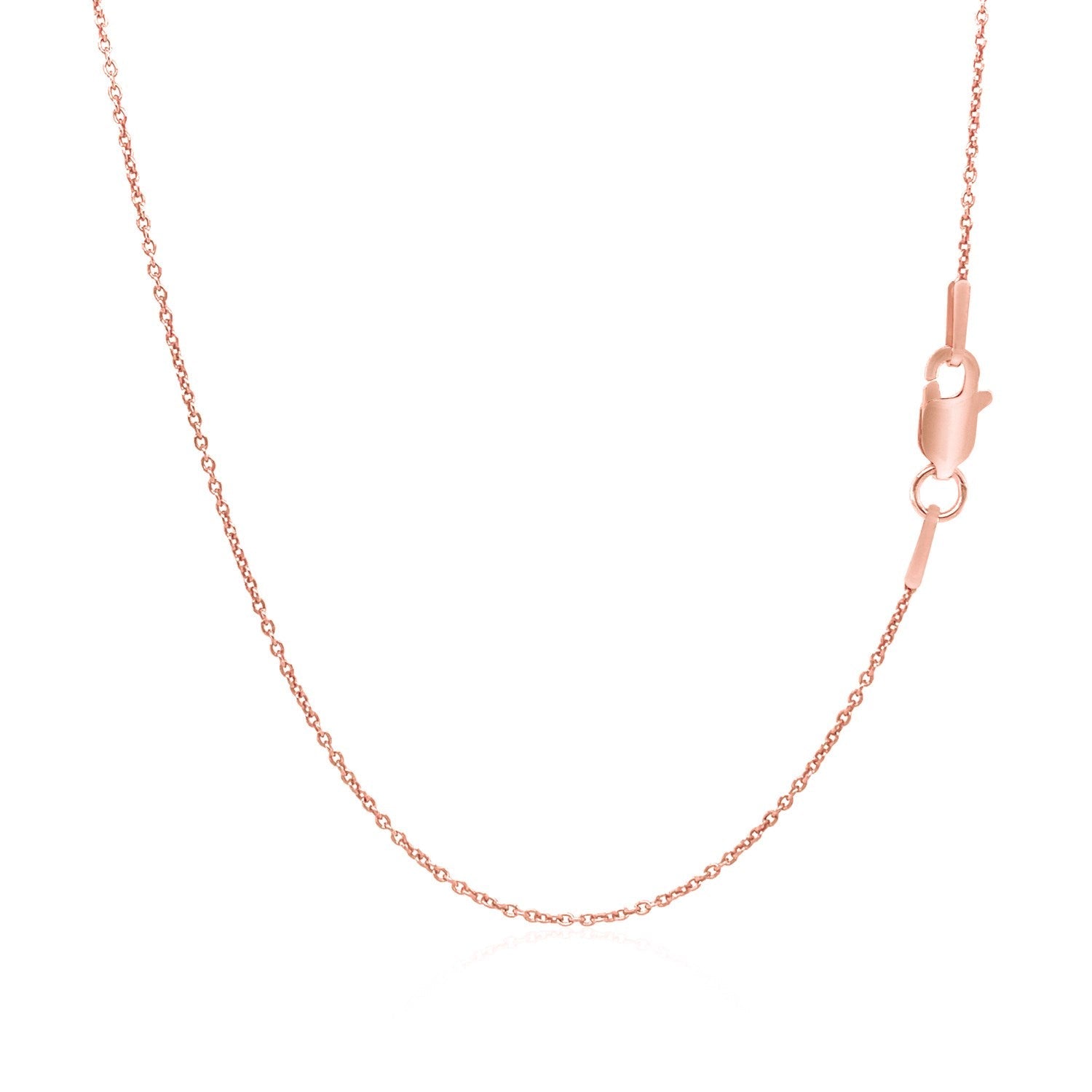 14K Pink Gold Round Cable Link Chain 1.1Mm