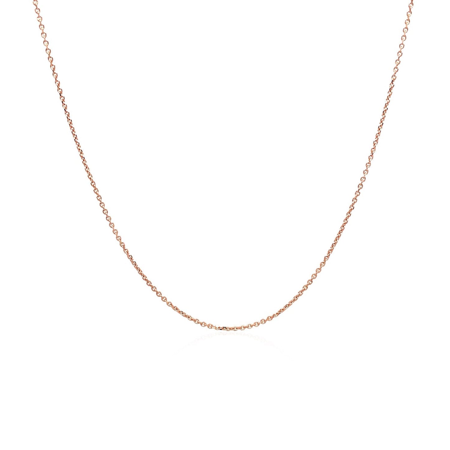 14K Rose Gold Cable Link Chain 0.5Mm
