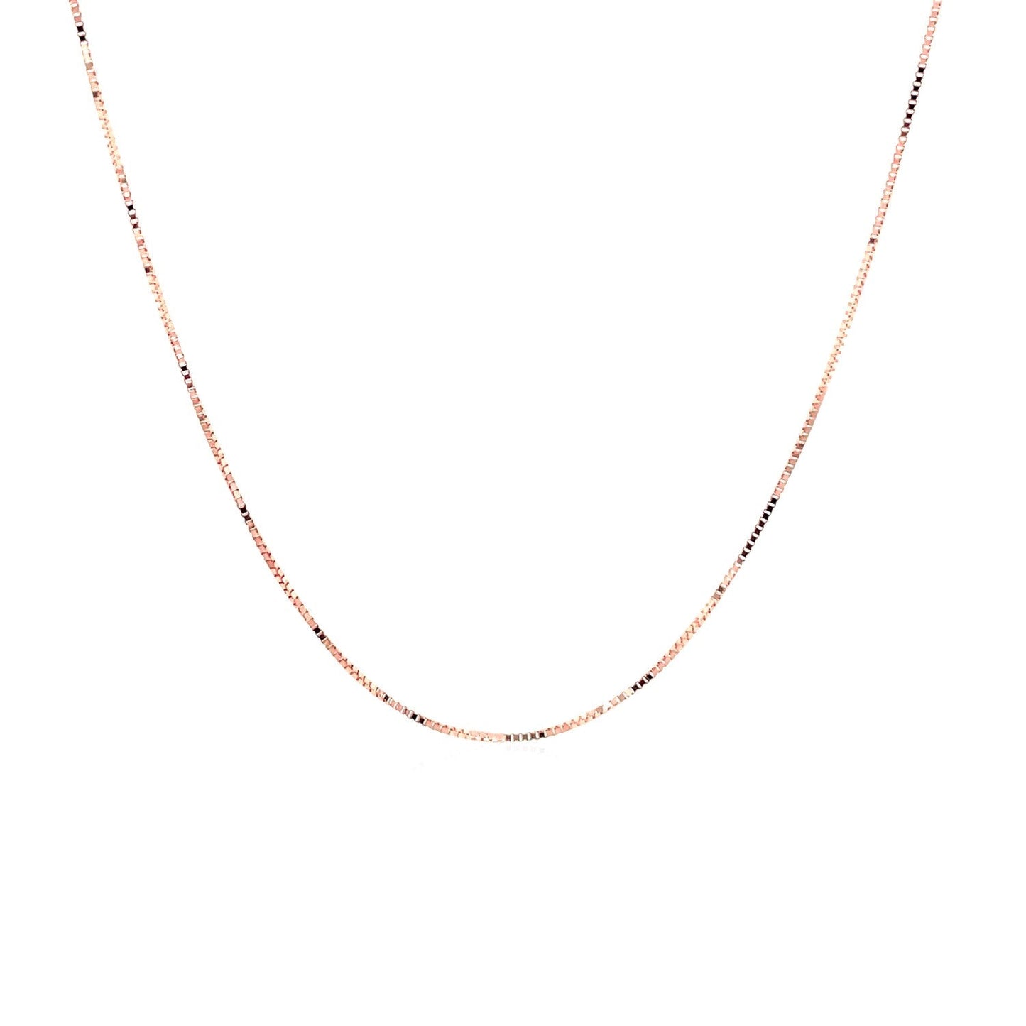 14K Rose Gold Classic Box Chain 0.4Mm