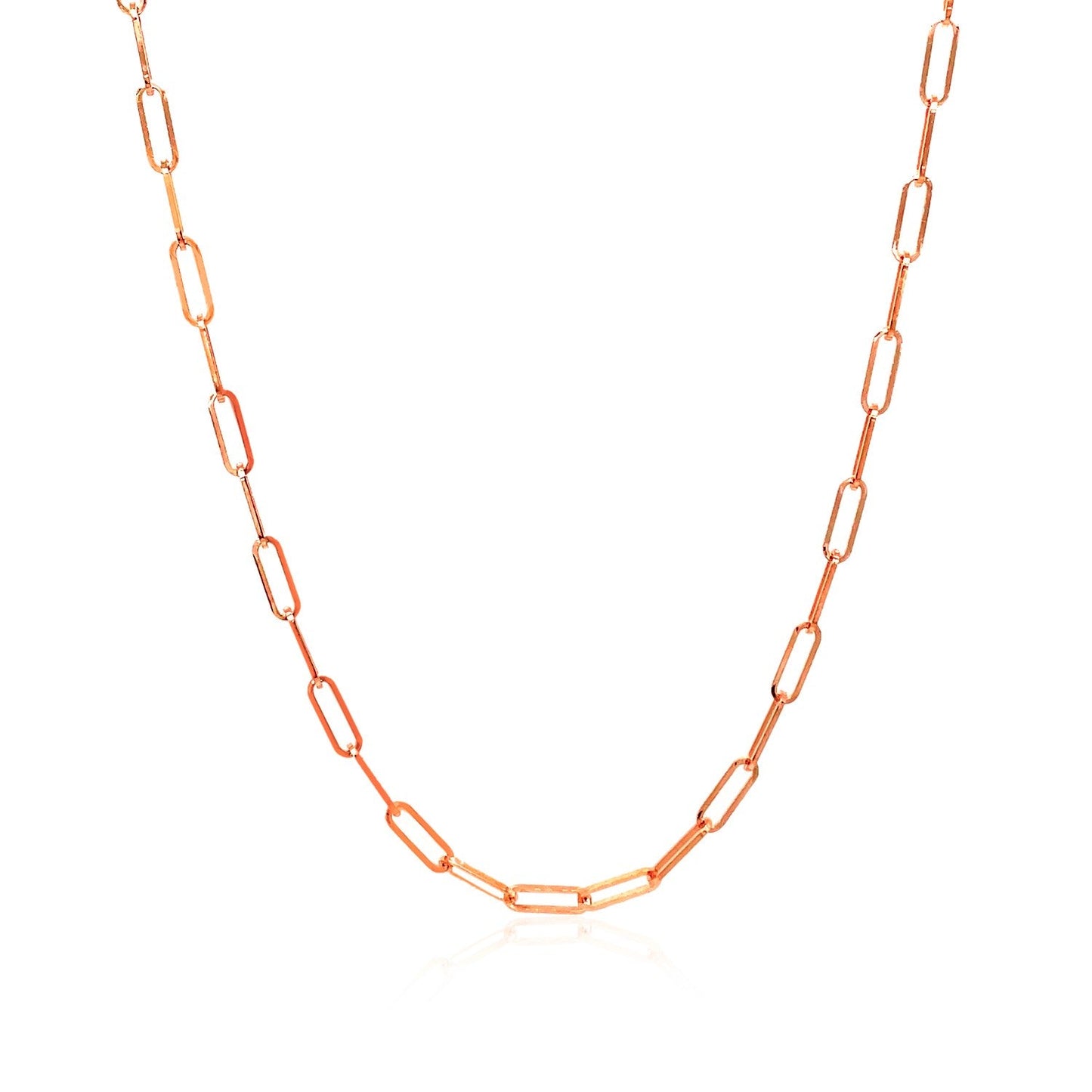 14K Rose Gold Delicate Paperclip Chain (2.1Mm)