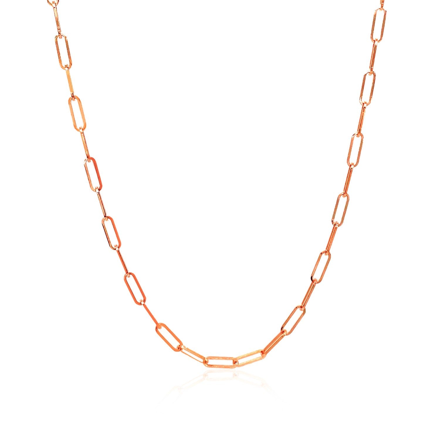 14K Rose Gold Delicate Paperclip Chain (2.1Mm)