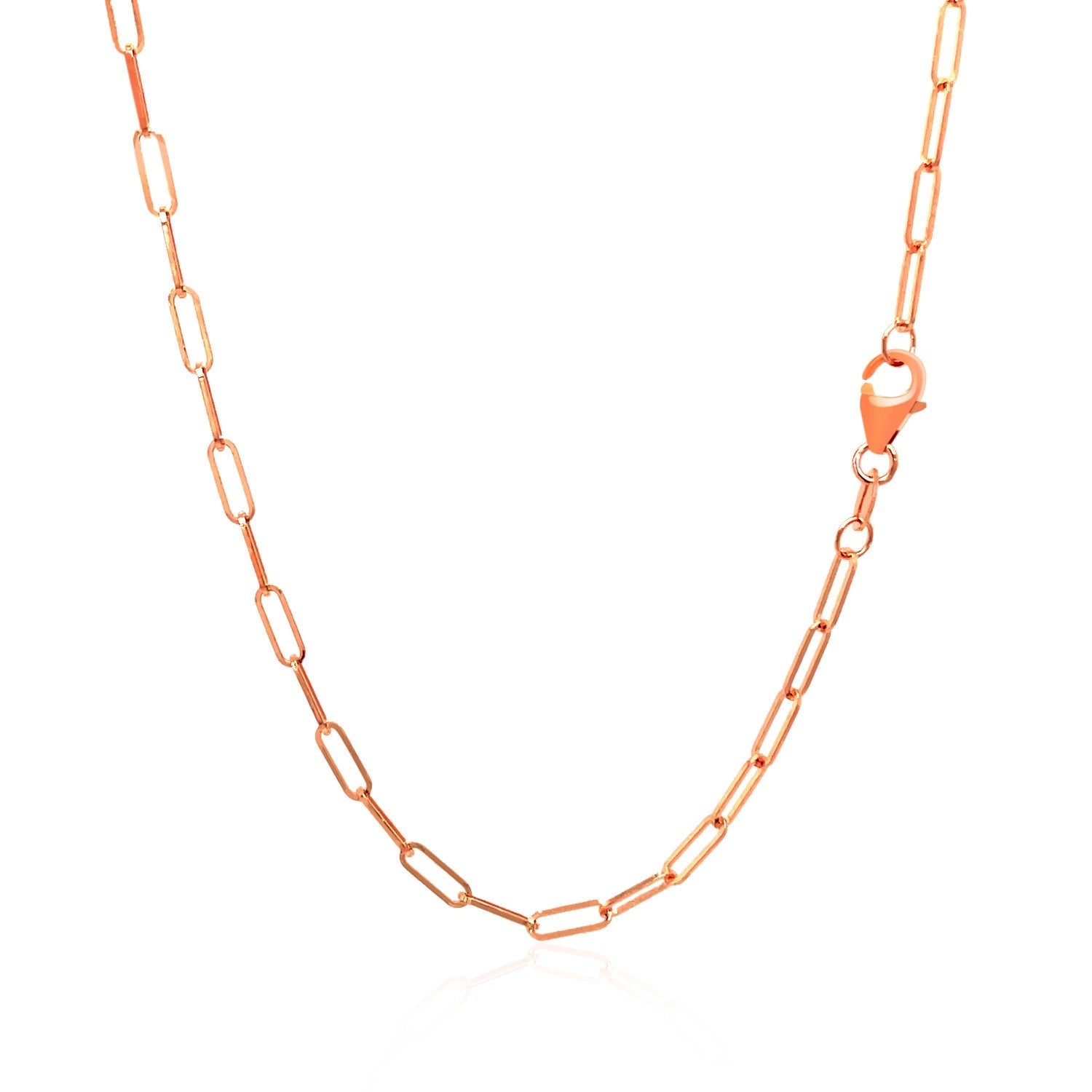 14K Rose Gold Delicate Paperclip Chain (2.1Mm)