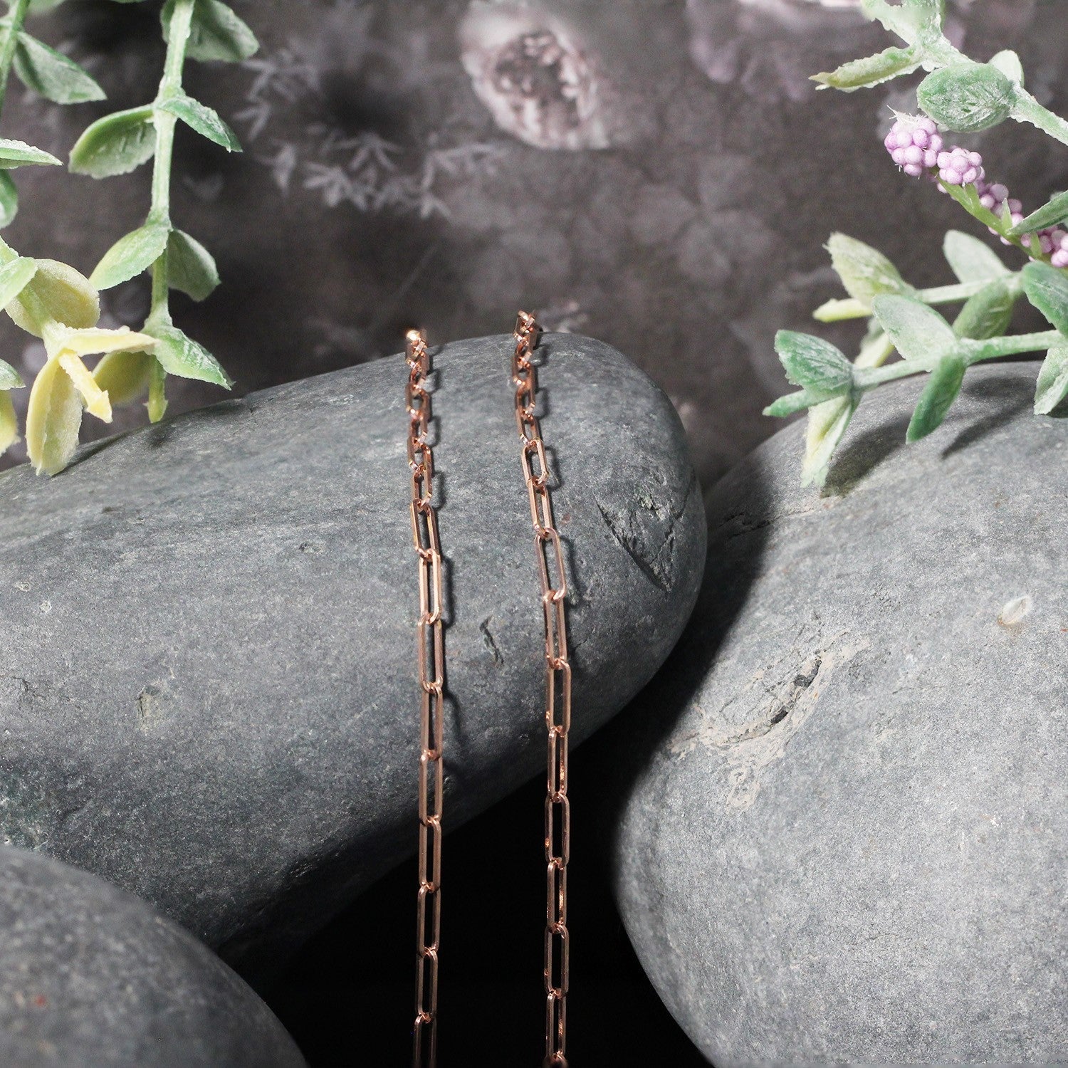 14K Rose Gold Delicate Paperclip Chain (2.1Mm)