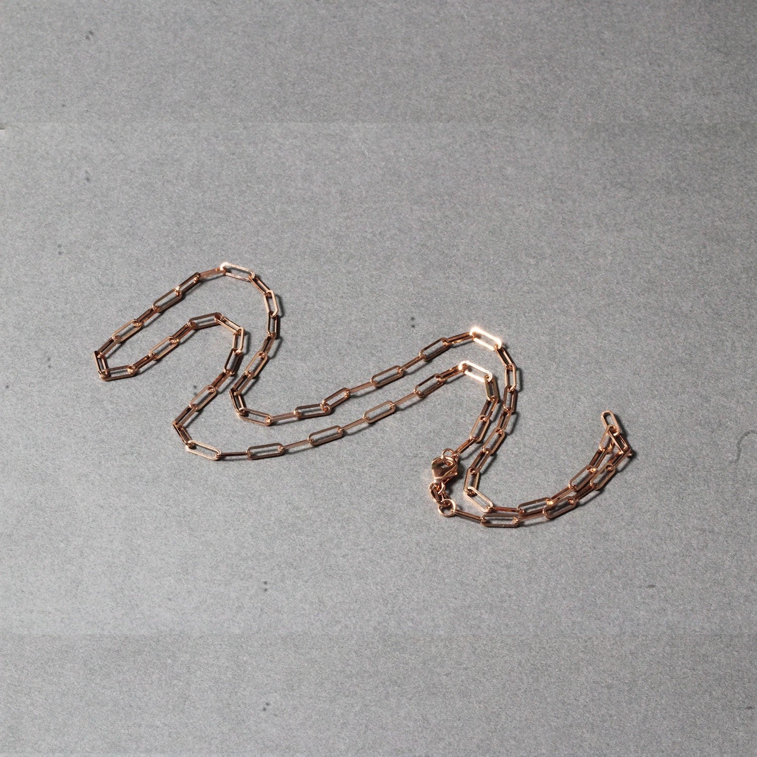 14K Rose Gold Delicate Paperclip Chain (2.1Mm)