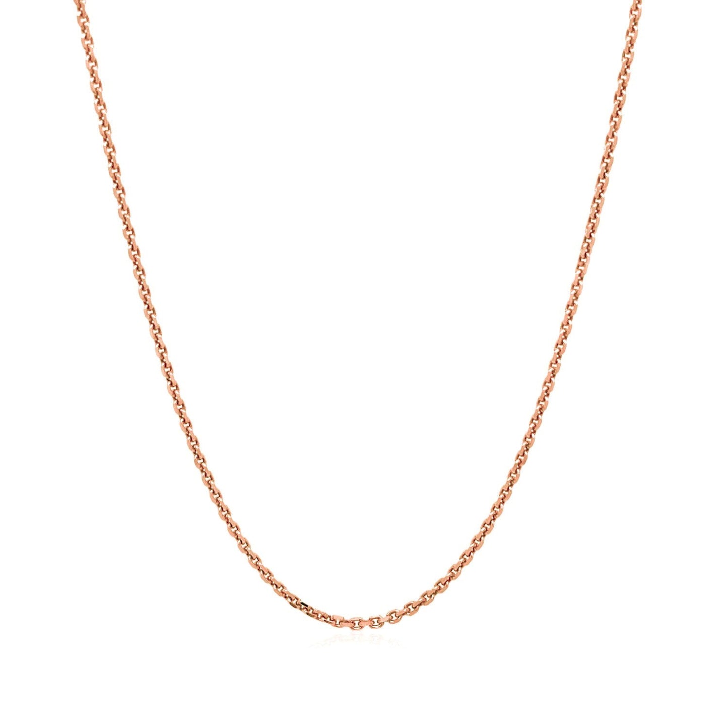14K Rose Gold Diamond Cut Cable Link Chain 1.3Mm