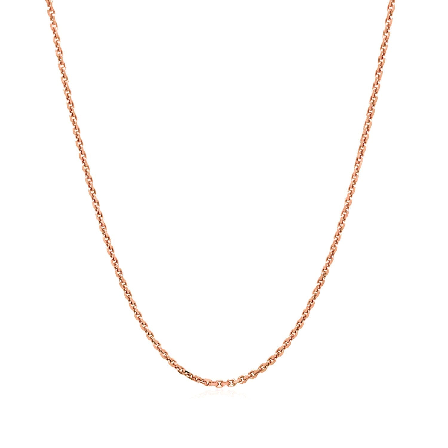 14K Rose Gold Diamond Cut Cable Link Chain 1.3Mm