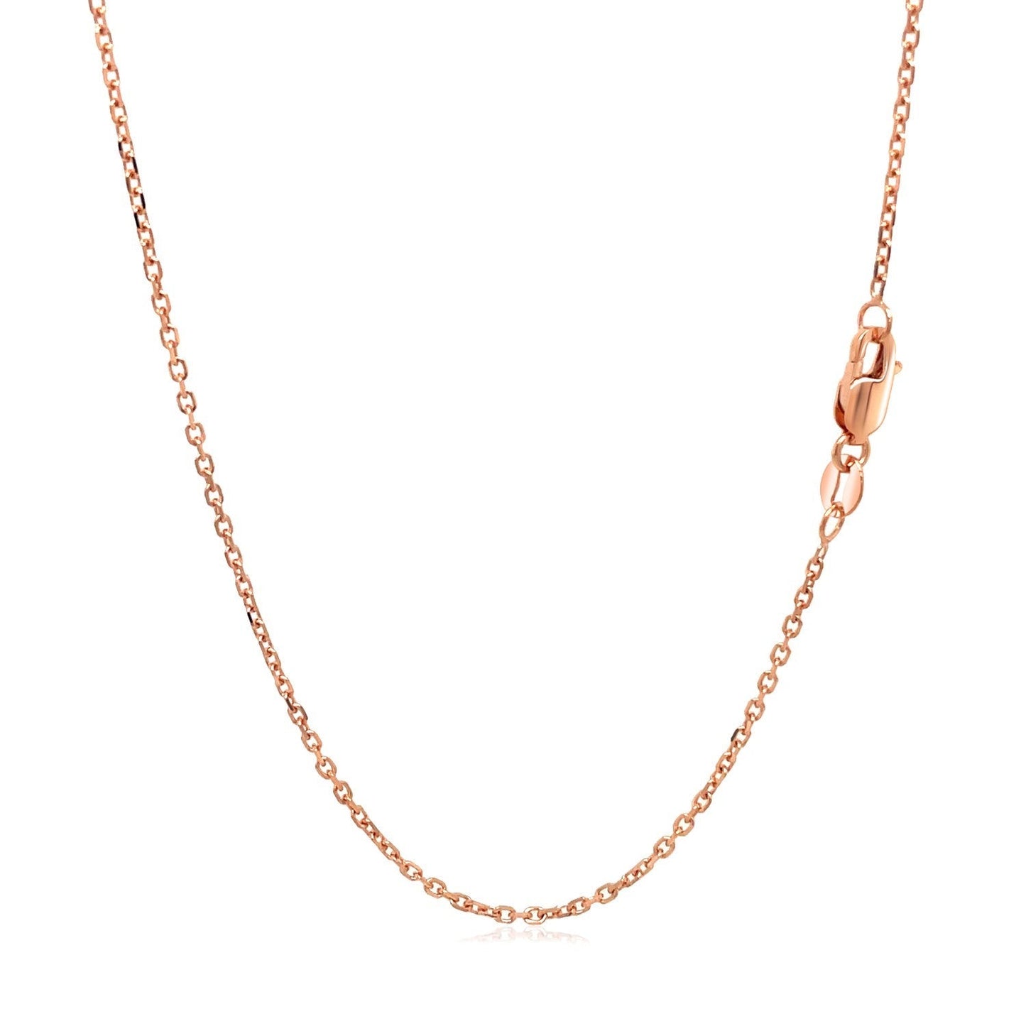 14K Rose Gold Diamond Cut Cable Link Chain 1.3Mm