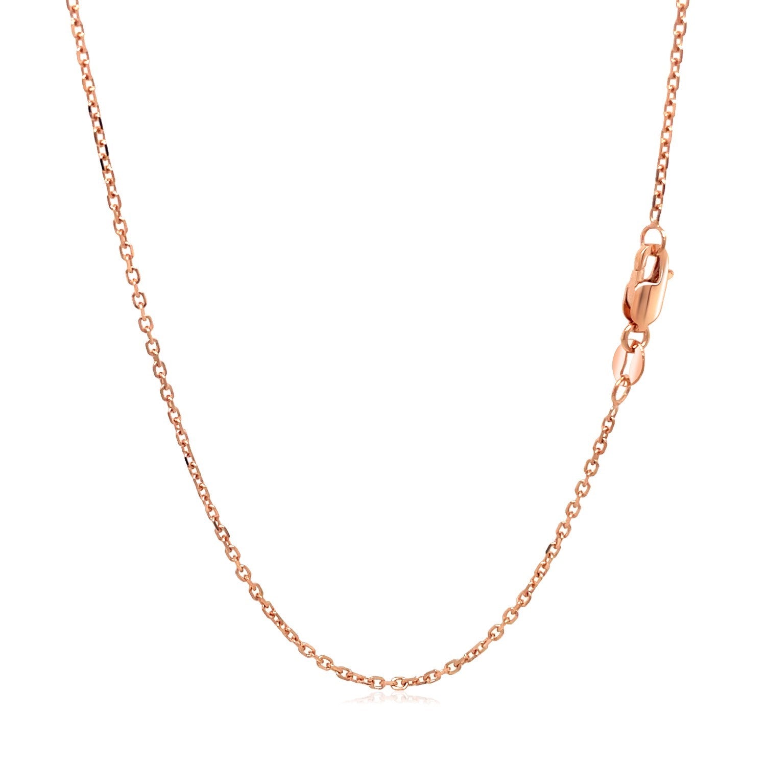 14K Rose Gold Diamond Cut Cable Link Chain 1.3Mm