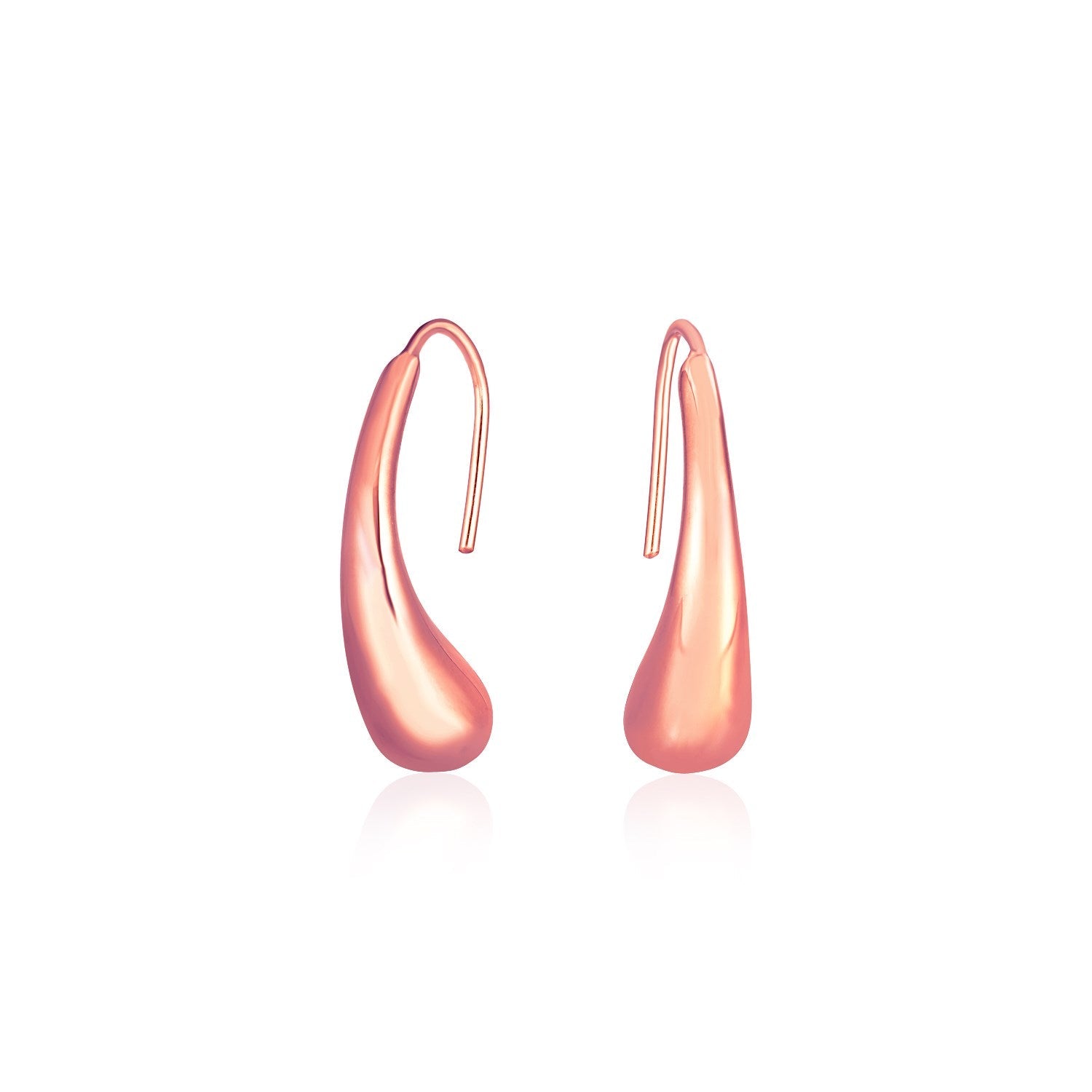 14K Rose Gold Puffed Teardrop Earrings