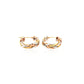 14K Tri Color Gold Three Toned Braided Hoop Earrings