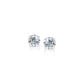 14K White Gold 3Mm Faceted White Cubic Zirconia Stud Earrings