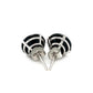14K White Gold 8.0Mm Round Black Cz Stud Earrings