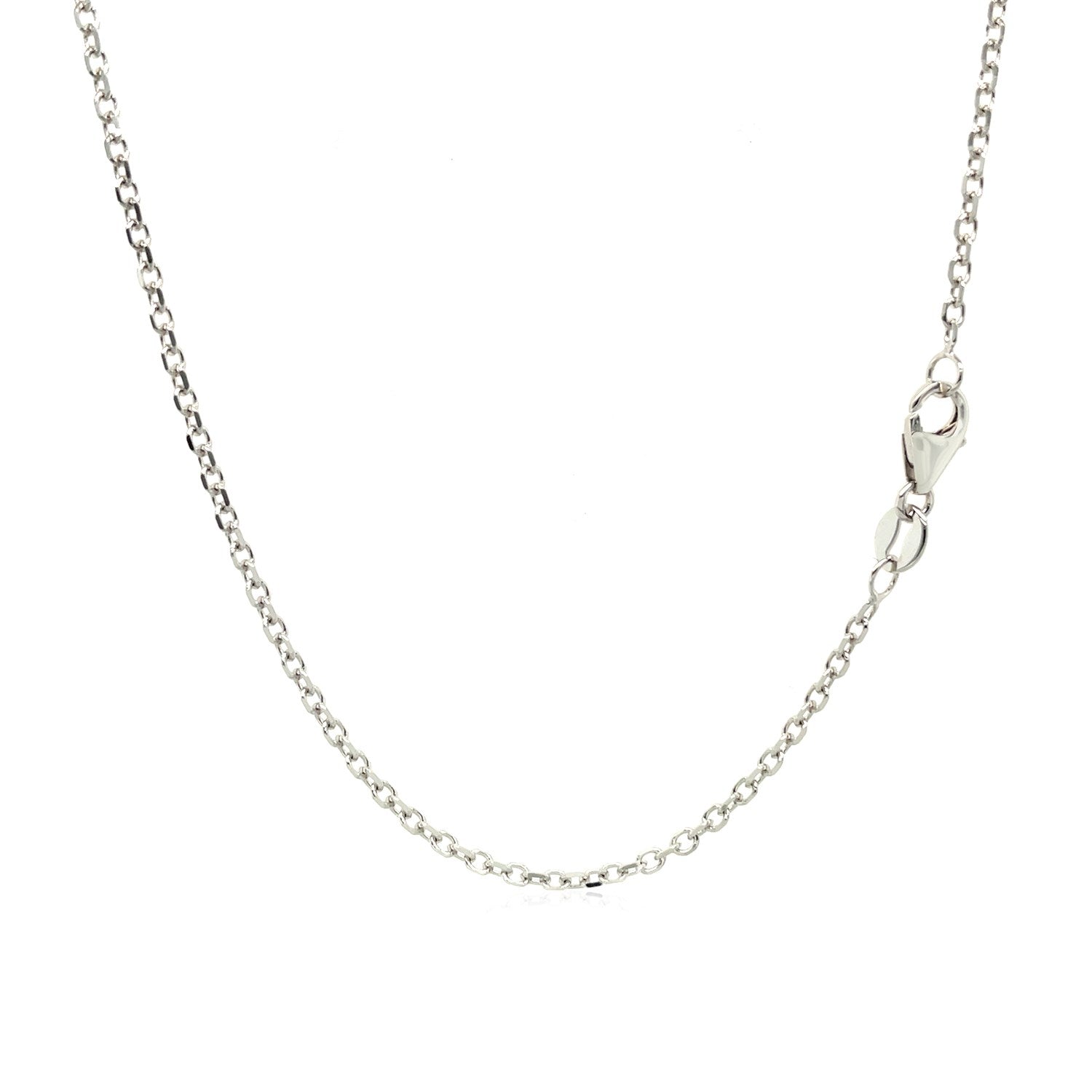 14K White Gold Adjustable Cable Chain 1.5Mm