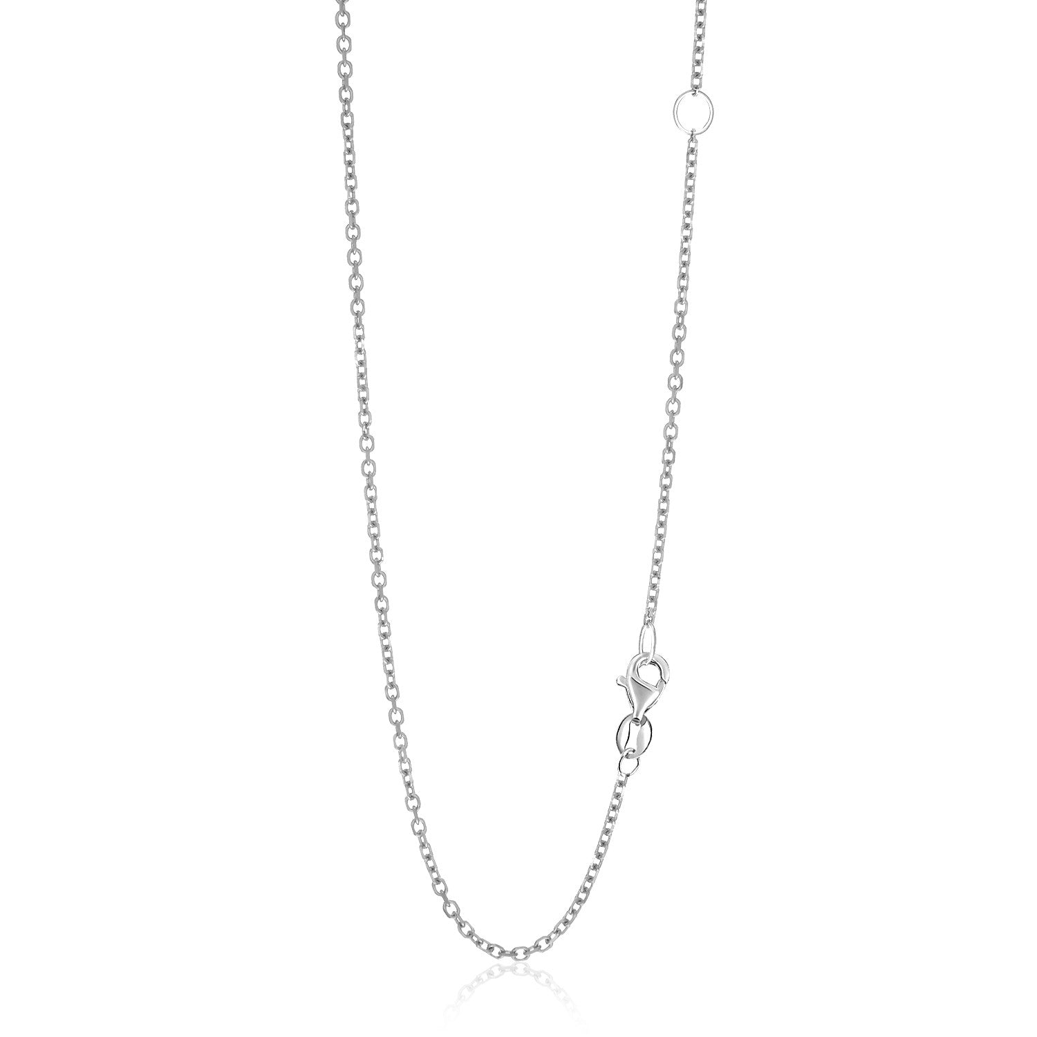 14K White Gold Adjustable Cable Chain 1.5Mm