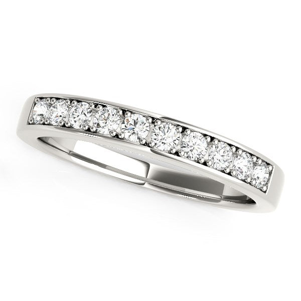 14K White Gold Classic Diamond Wedding Band (1/4 Cttw)
