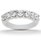 14K White Gold Diamond Scalloped Shared U Prong Setting Wedding Ring Band