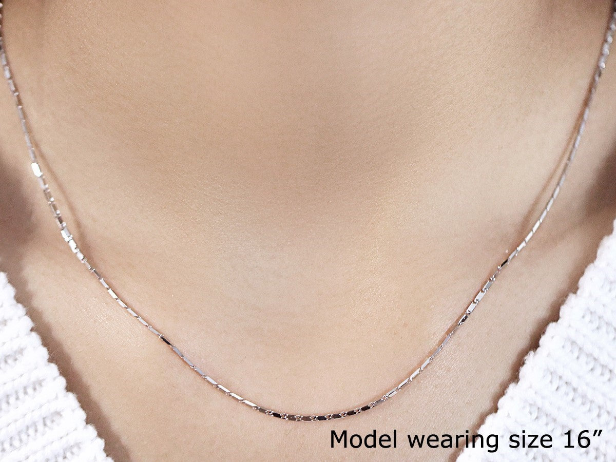 14K White Gold Lumina Pendant Chain 1.0Mm