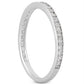 14K White Gold Micro-Pave Diamond Wedding Ring Band Set 3/4 Around