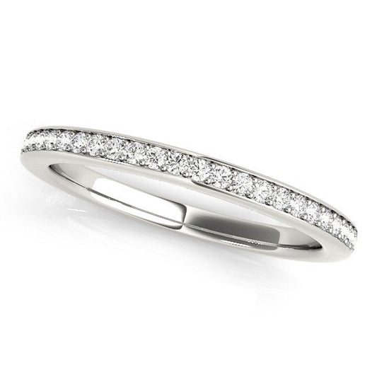 14K White Gold Simple Diamond Wedding Ring (1/4 Cttw)