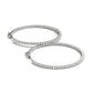 14K White Gold Slim Two Sided Diamond Hoop Earrings (1 1/2 Cttw)