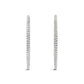 14K White Gold Slim Two Sided Diamond Hoop Earrings (1 1/2 Cttw)