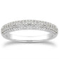 14K White Gold Triple Multi-Row Micro- Pave Diamond Wedding Ring Band
