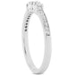 14K White Gold Wedding Band With Pave Set Diamonds And Prong Set Diamonds