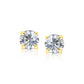 14K Yellow Gold 8.0Mm Round Cz Stud Earrings