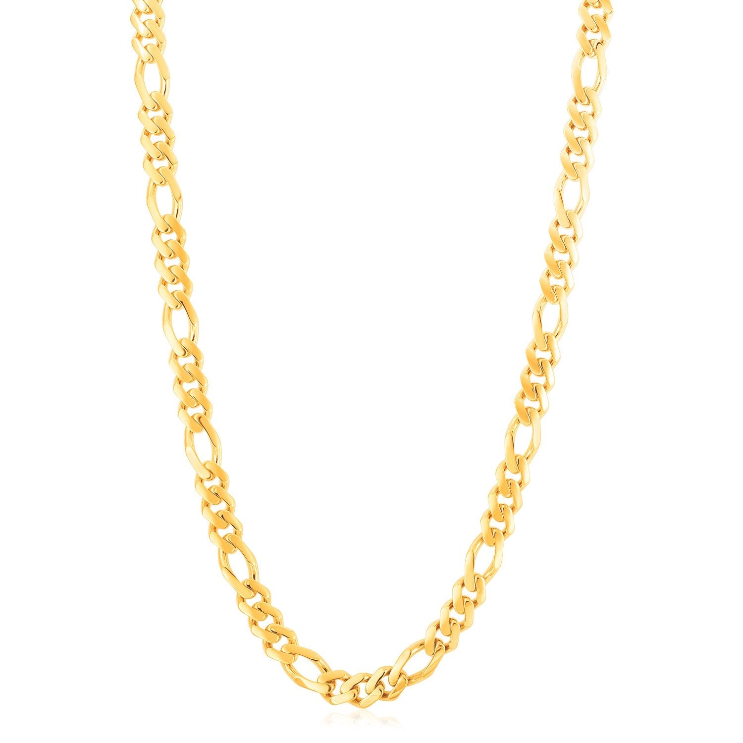 14K Yellow Gold High Polish Modern Lite Figaro Chain (8.0Mm)