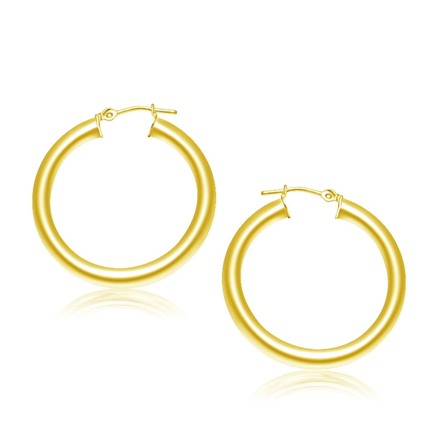 14K Yellow Gold Polished Hoop Earrings (30 Mm)