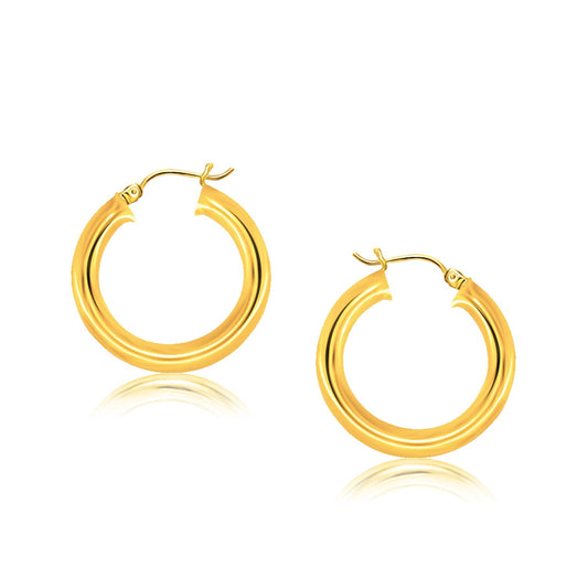 14K Yellow Gold Polished Hoop Earrings (30 Mm)