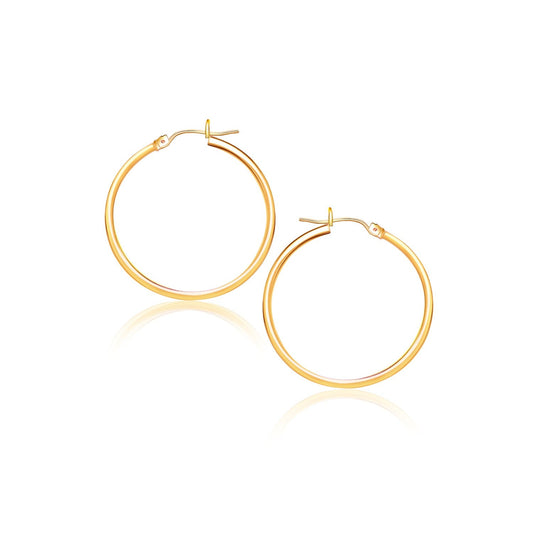 14K Yellow Gold Polished Hoop Earrings (40 Mm)