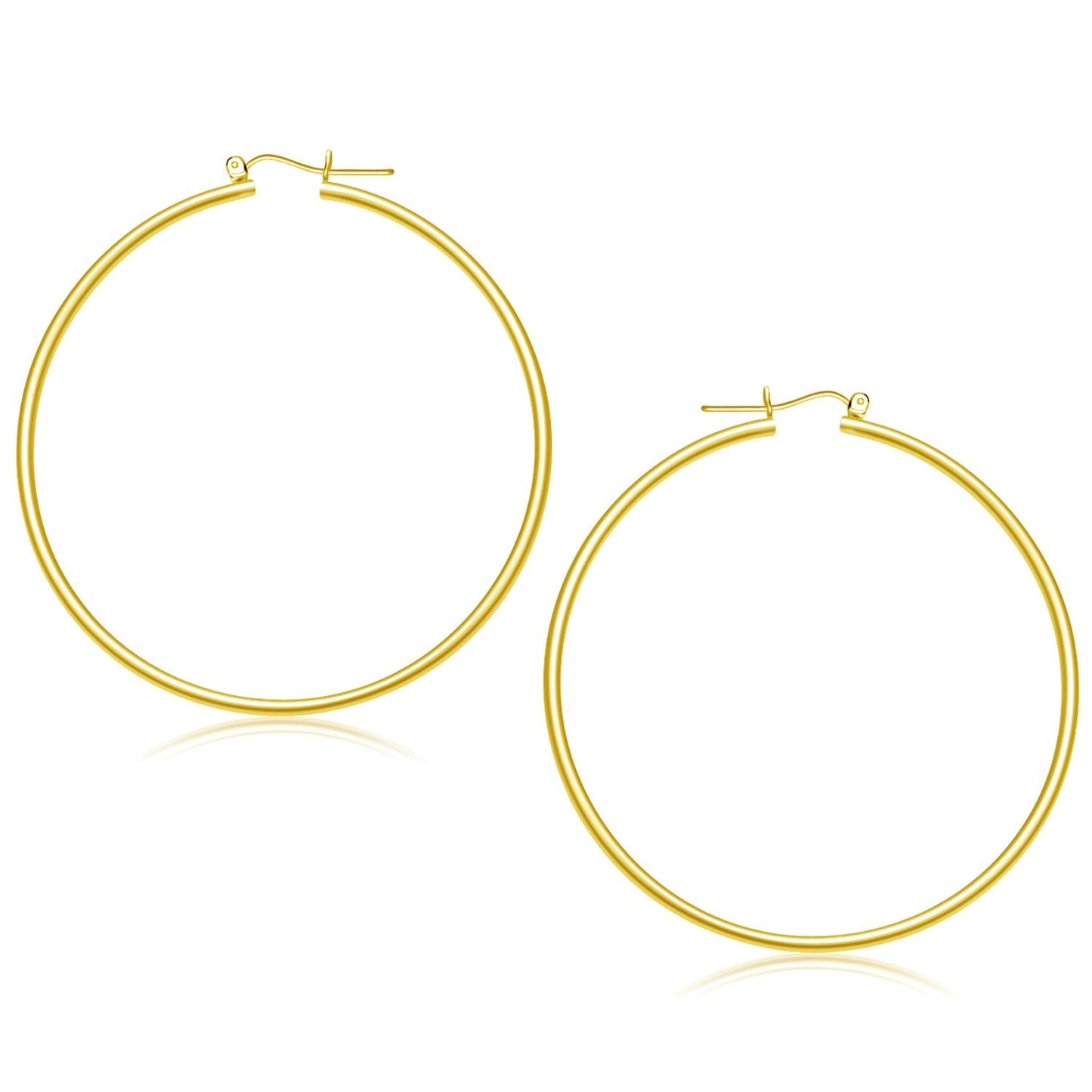 14K Yellow Gold Polished Hoop Earrings (55 Mm)