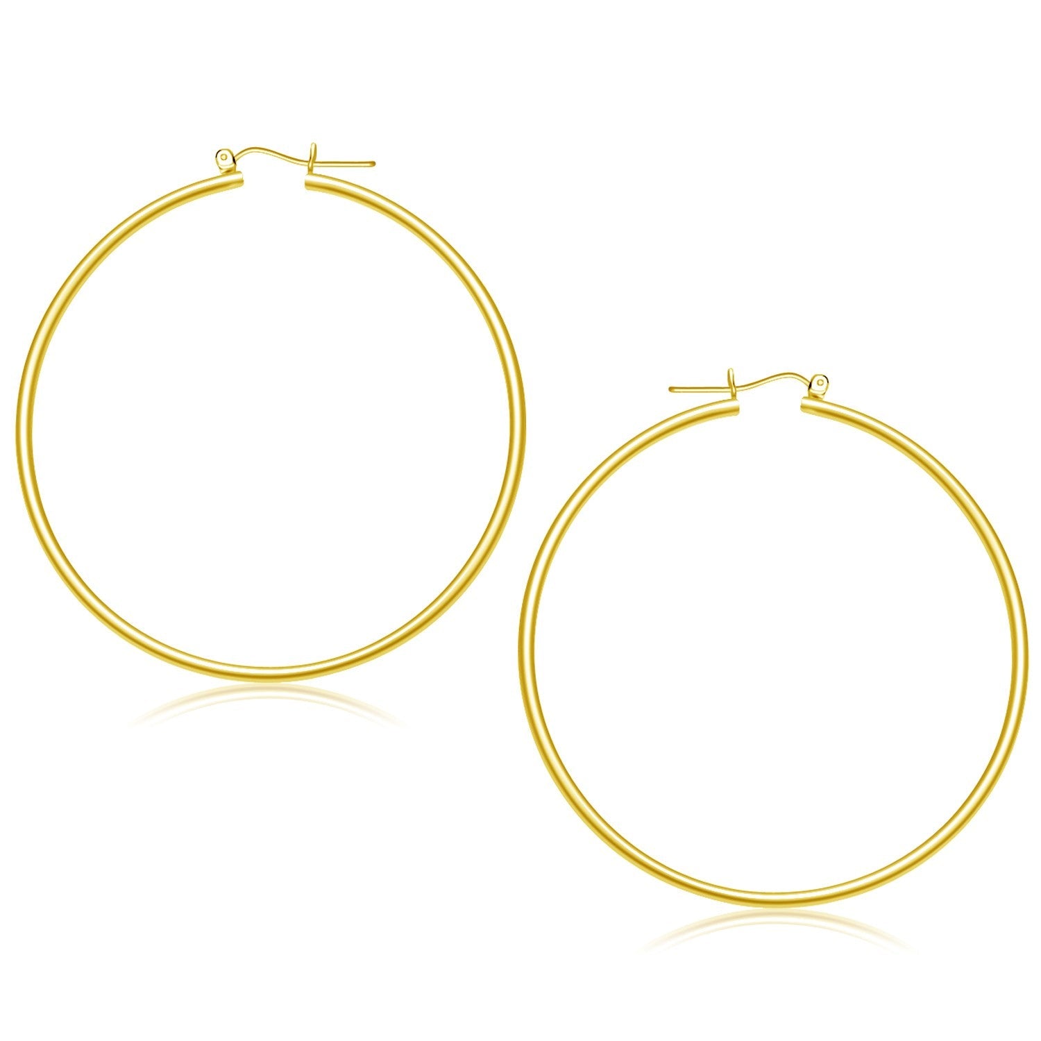 14K Yellow Gold Polished Hoop Earrings (55 Mm)