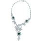 Collette Z Sterling Silver White and Green CZ Heavy Flower Necklace
