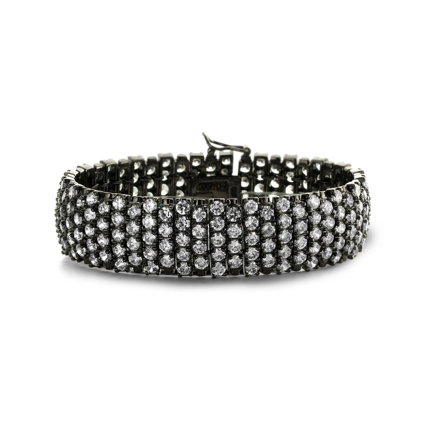 Collette Z Sterling Silver Cubic Zirconia Bangle Bracelet With Studs