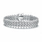 Collette Z Sterling Silver with Rhodium Plated Clear Round Cubic Zirconia 5 Row Tennis Bracelet