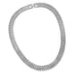Collette Z Sterling Silver with Rhodium Plated Clear Round Cubic Zirconia Linear Pave Necklace