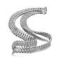Collette Z Sterling Silver with Rhodium Plated Clear Round Cubic Zirconia Linear Pave Necklace