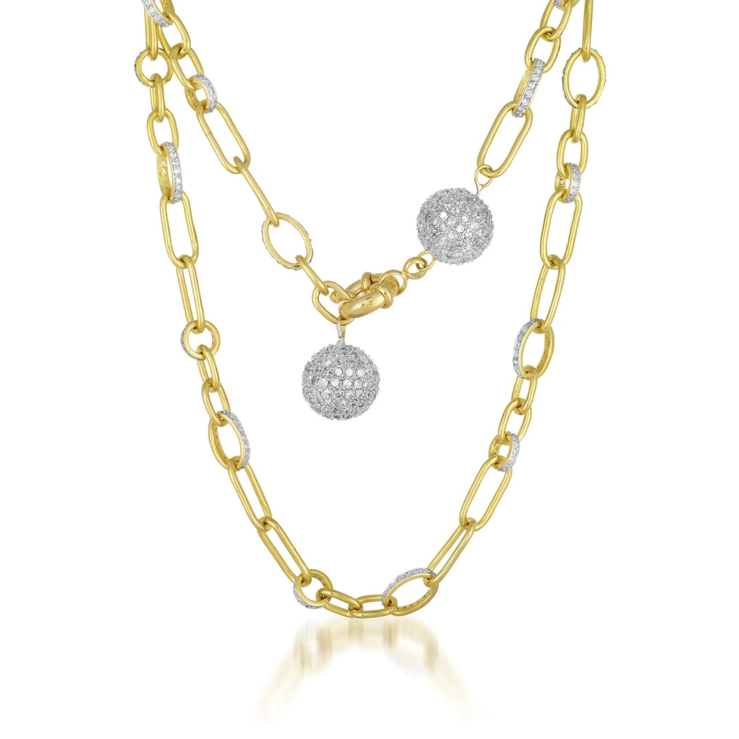 Collette Z Gold Overlay Ball and Chain Necklace
