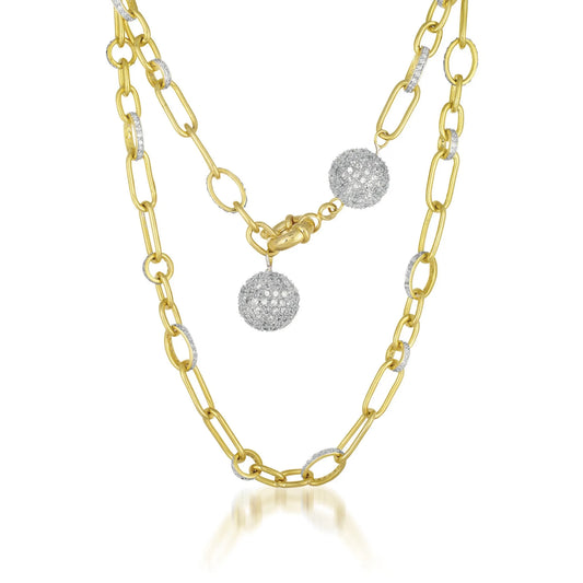 Collette Z Gold Overlay Ball and Chain Necklace