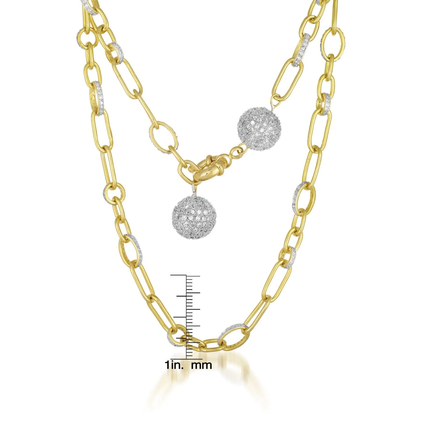 Collette Z Gold Overlay Ball and Chain Necklace