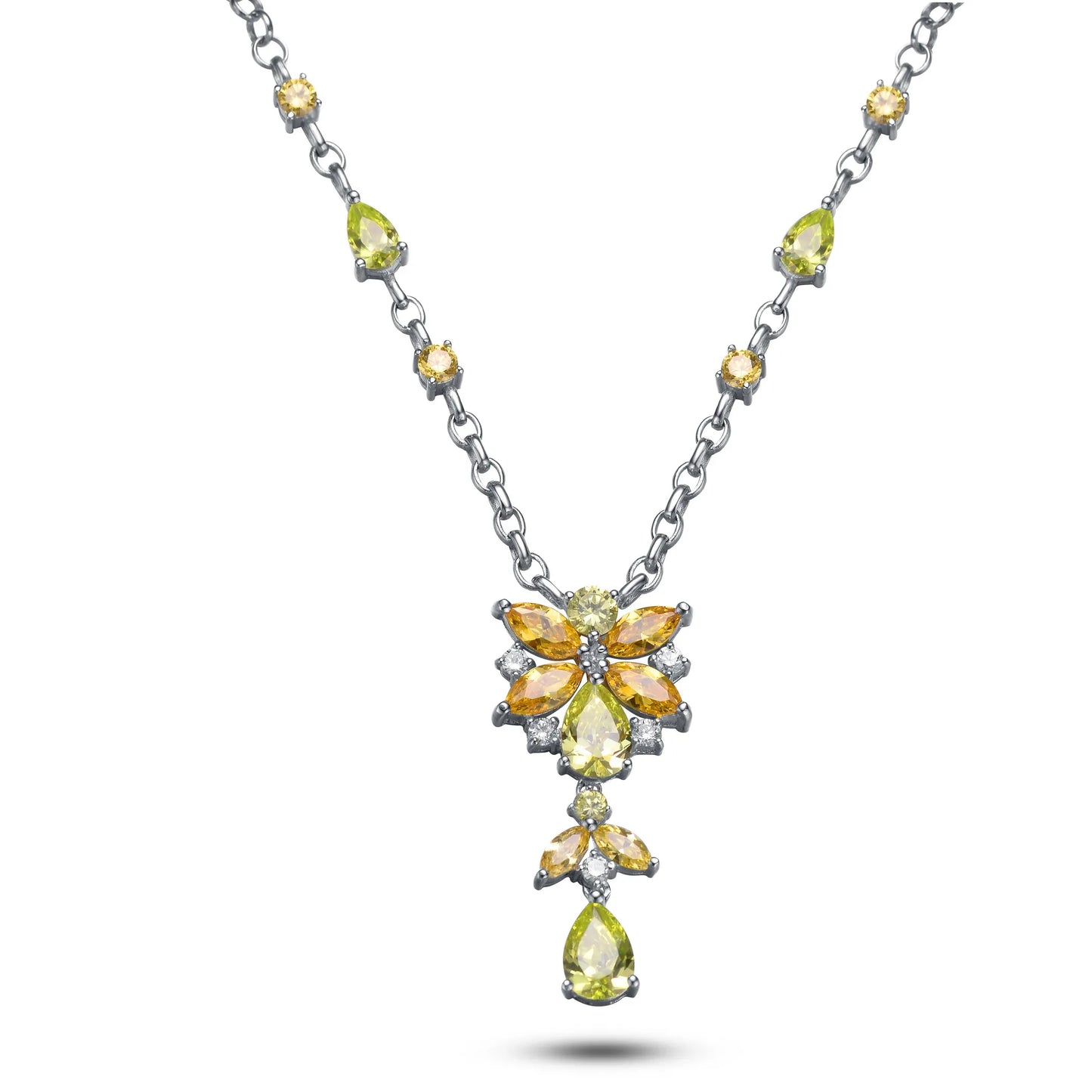 Collette Z Sterling Silver Gold And Brown Cubic Zirconia Necklace