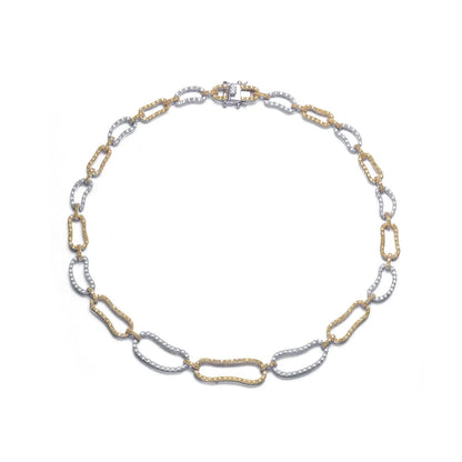 Collette Z Sterling Silver Clear and Yellow Cubic Zirconia Bean Shape Necklace