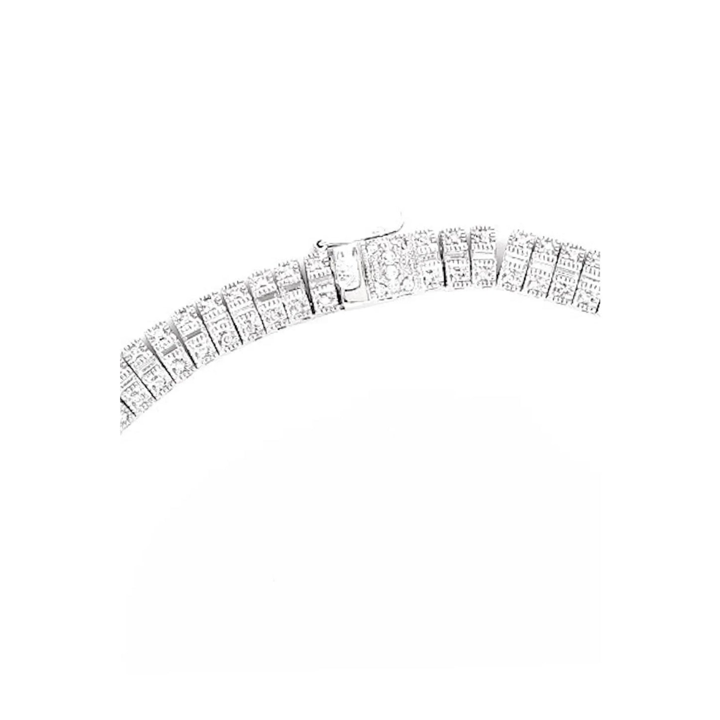 Collete Z Cubic Zirconia Sterling Silver Rhodium Plated Heavy Necklace