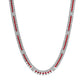 Collette Z Sterling Silver Clear and Deep Red Cubic Zirconia Stripe Necklace