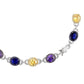Collette Z Sterling Silver Multicolored Cubic Zirconia Oval Necklace