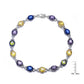 Collette Z Sterling Silver Multicolored Cubic Zirconia Oval Necklace