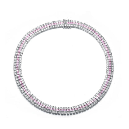 Collette Z Sterling Silver Clear Cubic Zirconia Radial Necklace