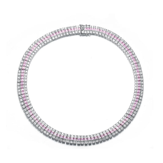 Collette Z Sterling Silver Clear Cubic Zirconia Radial Necklace